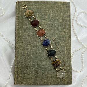 Chunky Vintage Gold Filled Scarab Bracelet
